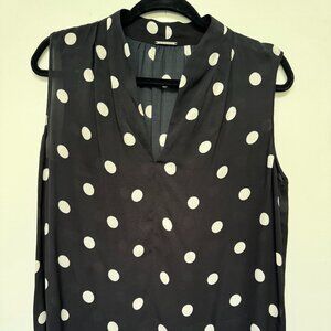 Elie Tahari Sleeveless Polka Dot Blouse. Size M.